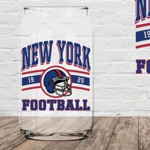 New York Football NEW 16 oz glass can cup